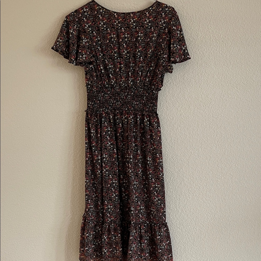 Max Studio Black Floral Midi Dress - Picture 6 of 8
